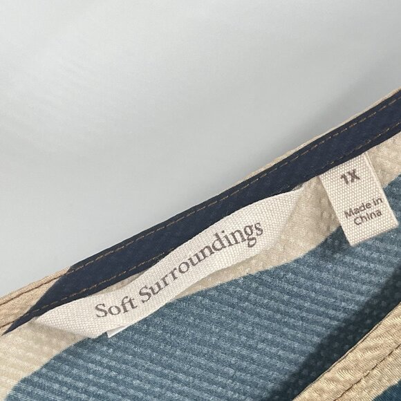 Soft Surroundings Nevis Pullover Retro V Neck Top Sz 1X - Picture 4 of 6